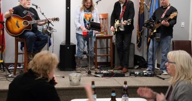 A photo of a band playing.