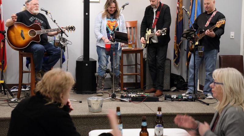 A photo of a band playing.