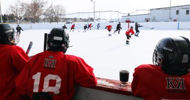 WCOHL hits the ice almost on time A photo of outdoor hockey.