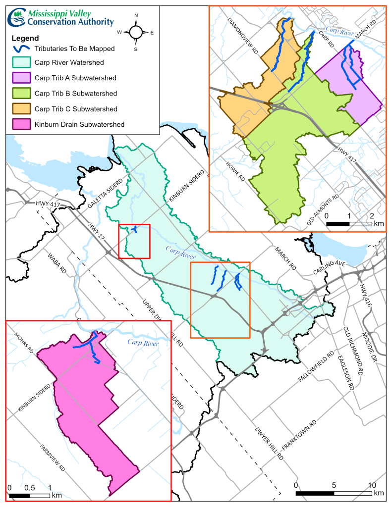 A map of the Carp River.