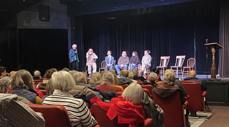 A group of people answer questions about a movie.