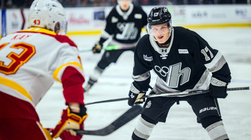 A phot of a player playing hockey.