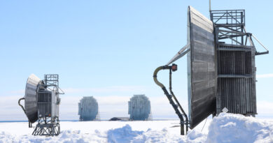 A photo of antennae in the Arctic.