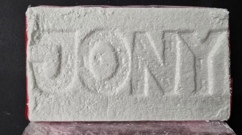 A photo of a brick of cocaine.