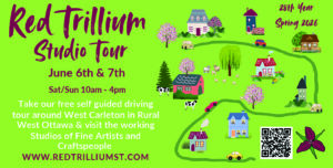 An ad for the Red Trillium Studio Tour June 6 and 7. Click on the ad for a screen readable website.