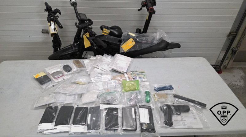 A photo of seized items.