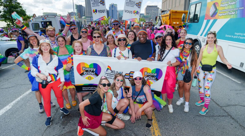 A group poses for a photo.