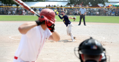 A pitcher pitches.
